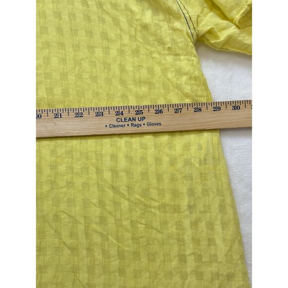 Mii Aux Cyclades Mini Dress Womens O/S Yellow Navy Woven Cotton Oversized Boho - Picture 11 of 16